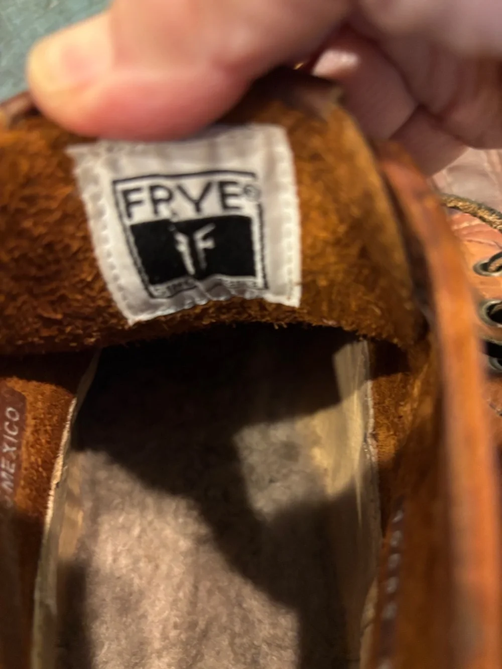 Frye sherling lined men’s lace up leather boot